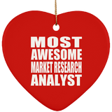 Most Awesome Market Research Analyst - Heart Ornament