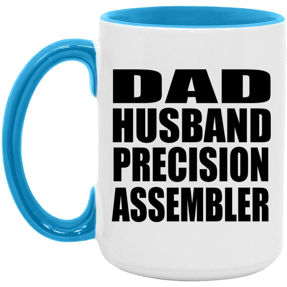 Dad Husband Precision Assembler - 15oz Accent Mug Blue