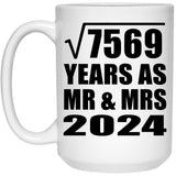 87th Anniversary Square Root of 7569 Years As Mr & Mrs 2024 - 15oz Coffee Mug