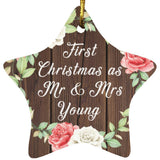 First Christmas As Mr & Mrs Young - Star Ornament A