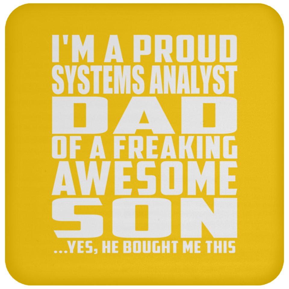 Proud Systems Analyst Dad Of Awesome Son - Drink Coaster
