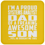 Proud Systems Analyst Dad Of Awesome Son - Drink Coaster
