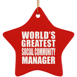 World's Greatest Social Community Manager - Star Ornament