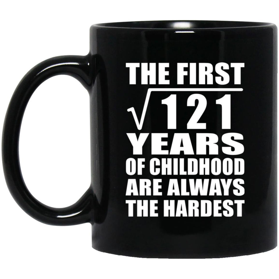 11th Birthday Square Root of 121 Years of Childhood - 11oz Coffee Mug Black