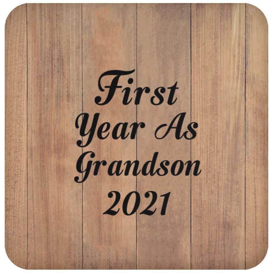 First Year As Grandson 2021 - Drink Coaster C