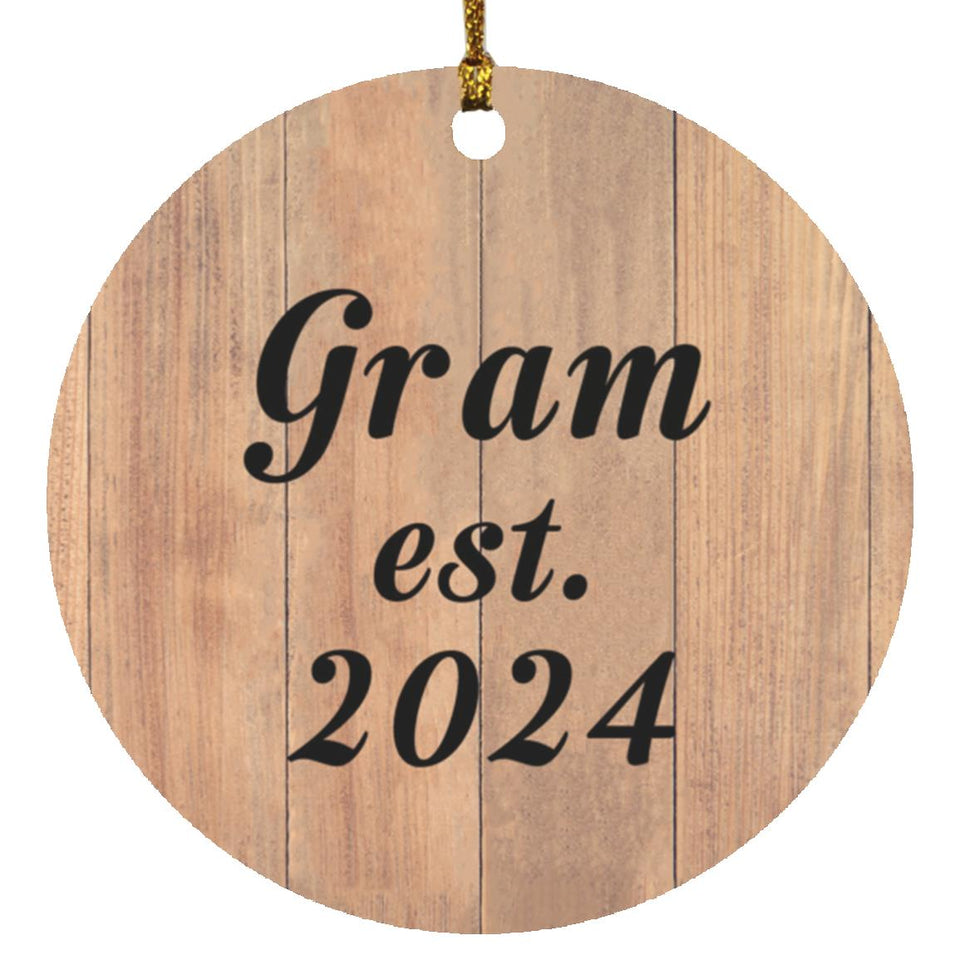 Gram Established EST. 2024 - Circle Ornament C