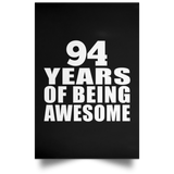 94th Birthday 94 Years Of Being Awesome - Poster Portrait