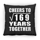 13th Anniversary Cheers To Square Root of 169 Years Together - Throw Pillow Black