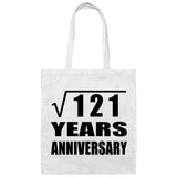 11th Anniversary Square Root of 121 Years Anniversary - Tote Bag White