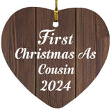 First Christmas As Cousin 2024 - Heart Ornament D