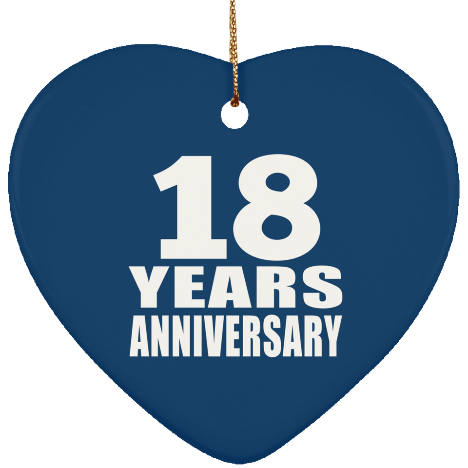 18th Anniversary 18 Years - Heart Ornament