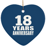 18th Anniversary 18 Years - Heart Ornament