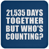 59th Anniversary 21,535 Days Together But Who's Counting - Drink Coaster