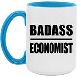 Badass Economist - 15oz Accent Mug Blue