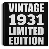 93rd Birthday Vintage 1931 Limited Edition - Canvas Square