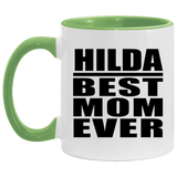 Hilda Best Mom Ever - 11oz Accent Mug Green