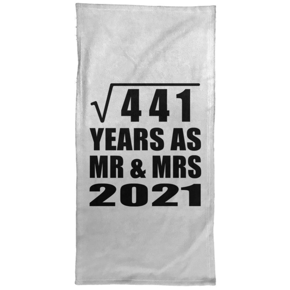 21st Anniversary Square Root of 441 Years As Mr & Mrs 2021 - Hand Towel
