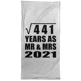21st Anniversary Square Root of 441 Years As Mr & Mrs 2021 - Hand Towel