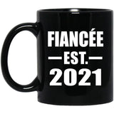 Fiancee Established EST. 2021 - 11oz Coffee Mug Black