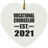Vocational Counselor Established EST. 2021 - Heart Ornament