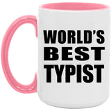World's Best Typist - 15oz Accent Mug Pink