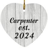 Carpenter Established Est. 2024 - Heart Ornament F