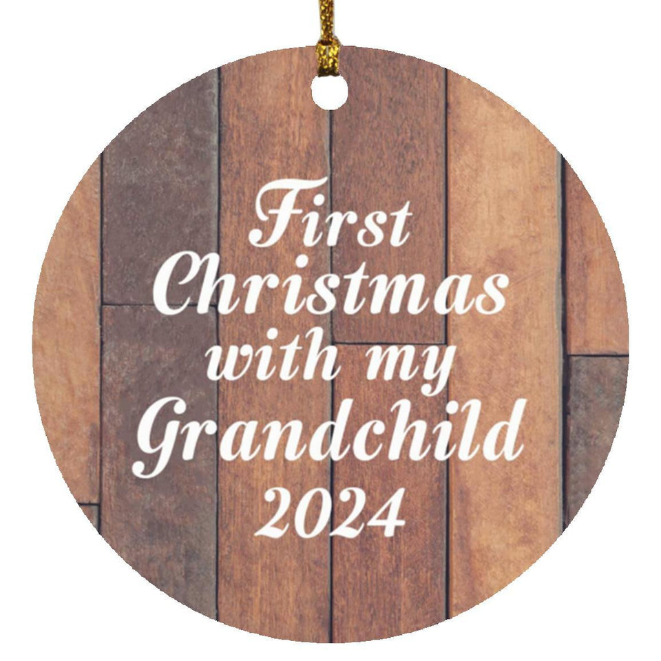 First Christmas With My Grandchild 2024 - Circle Ornament E