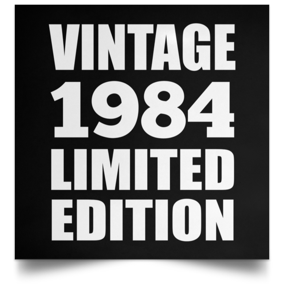 40th Birthday Vintage 1984 Limited Edition - Poster Square