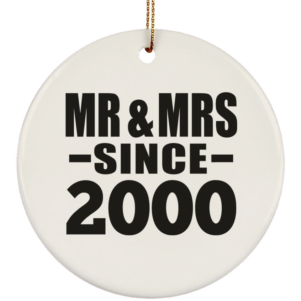 24th Anniversary Mr & Mrs Since 2000 - Circle Ornament
