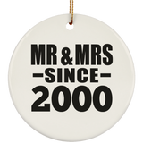 24th Anniversary Mr & Mrs Since 2000 - Circle Ornament