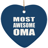 Most Awesome Oma - Heart Ornament
