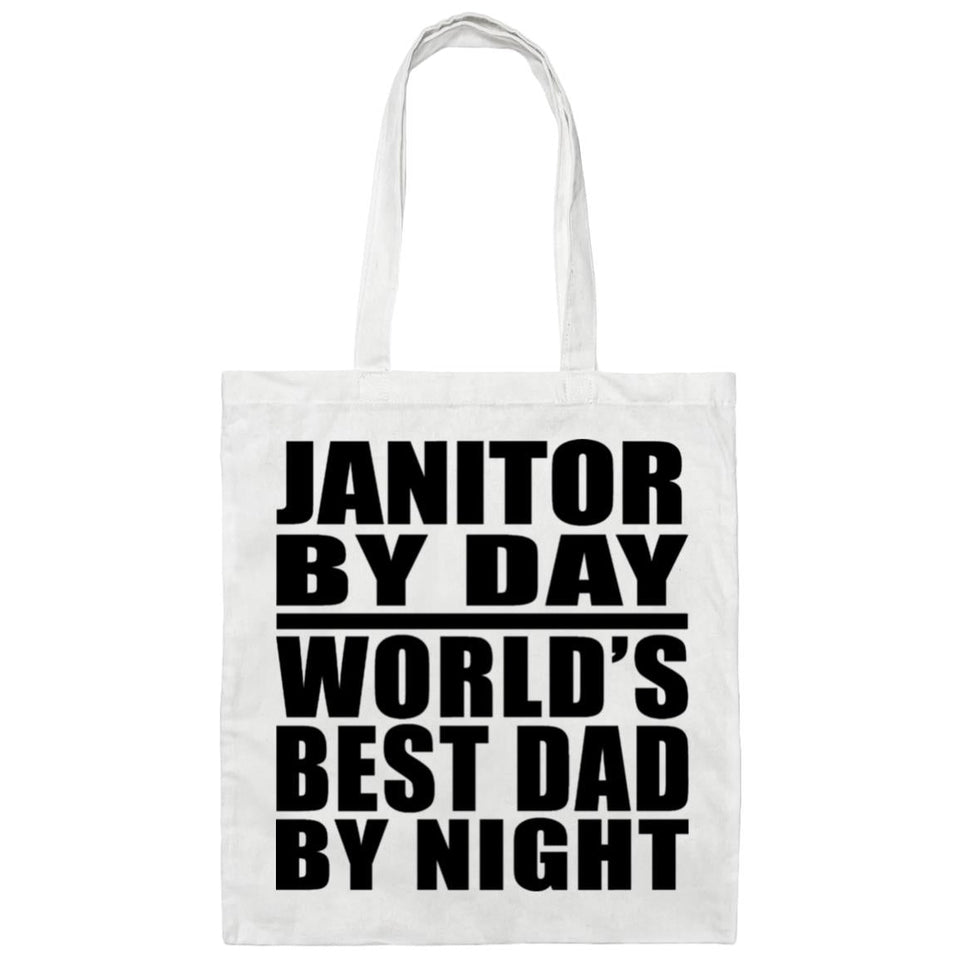 Janitor By Day World's Best Dad By Night - Tote Bag White