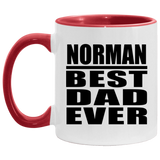 Norman Best Dad Ever - 11oz Accent Mug Red