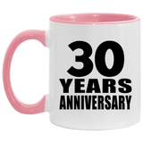 30th Anniversary 30 Years - 11oz Accent Mug Pink