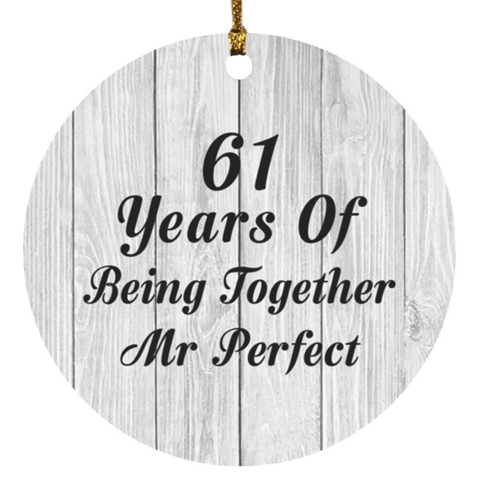 61st Anniversary 61 Years Of Being Mr Perfect - Circle Ornament F