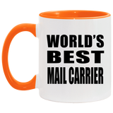 World's Best Mail Carrier - 11oz Accent Mug Orange
