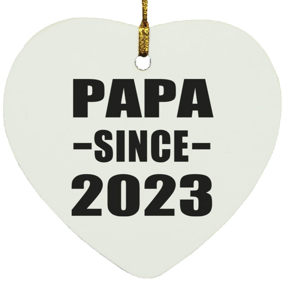 Papa Since 2023 - Heart Ornament