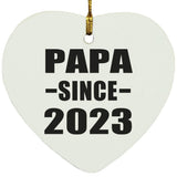 Papa Since 2023 - Heart Ornament