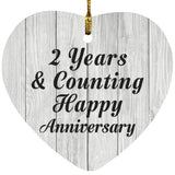 Happy 2nd Anniversary 2 Years & Counting - Heart Ornament F