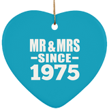 49th Anniversary Mr & Mrs Since 1975 - Heart Ornament
