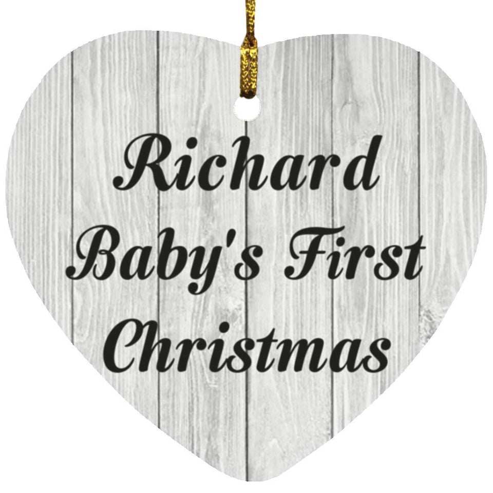 Richard Baby's First Christmas - Heart Ornament F