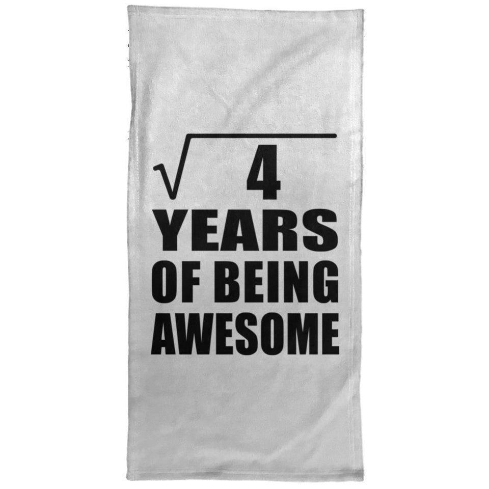 2nd Birthday Square Root of 4 Years of Being Awesome - Hand Towel