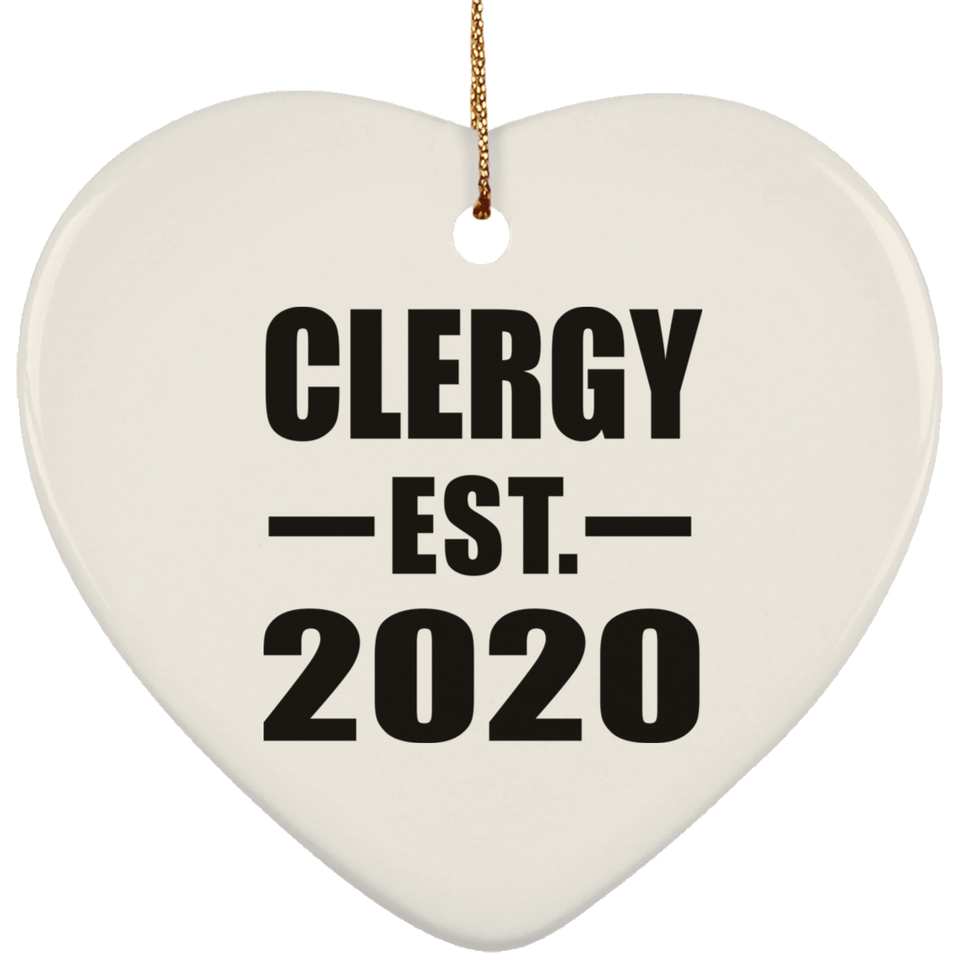Clergy Established EST. 2020 - Heart Ornament
