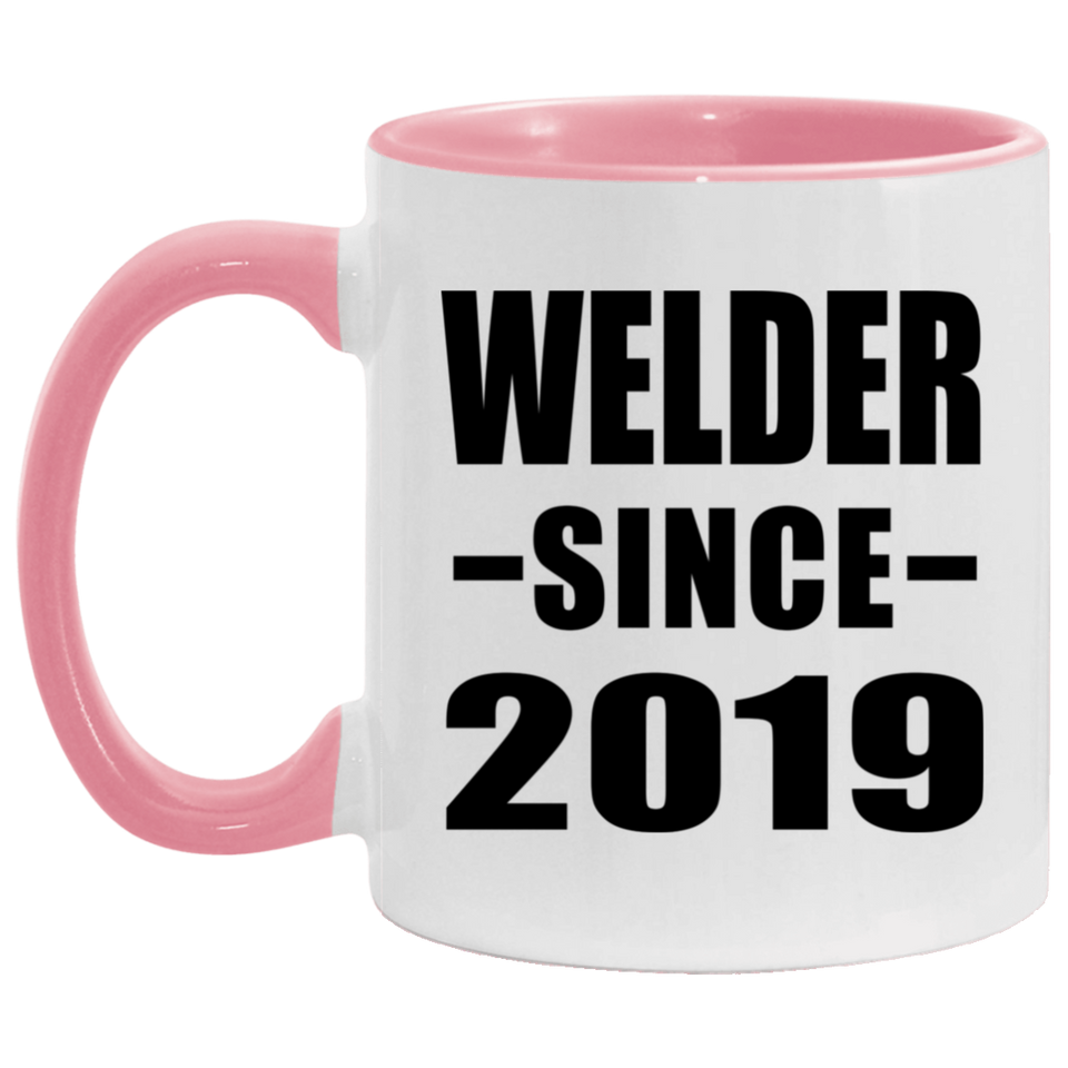 Welder Since 2019 - 11oz Accent Mug Pink