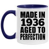 88th Birthday Made In 1936 Aged to Perfection - 11oz Accent Mug Purple