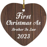 First Christmas As Brother In Law 2023 - Heart Ornament D