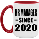 HR Manager Since 2020 - 15oz Accent Mug Red