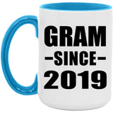 Gram Since 2019 - 15oz Accent Mug Blue
