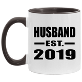Husband Established EST. 2019 - 11oz Accent Mug Black