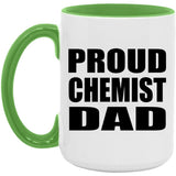 Proud Chemist Dad - 15oz Accent Mug Green